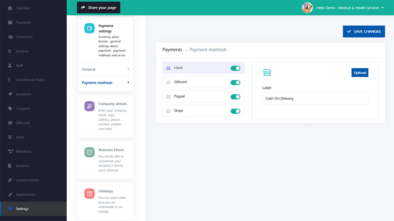 Payment methods