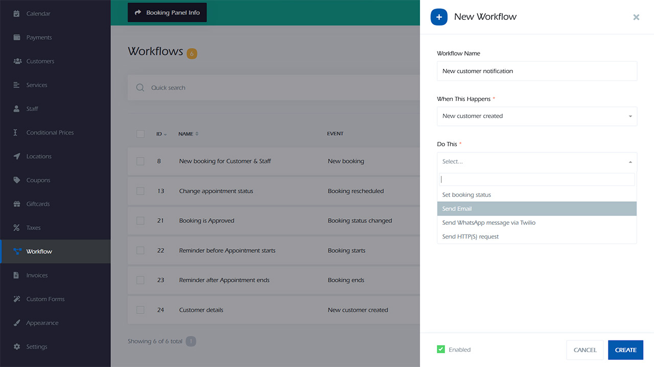 Workflow new customer